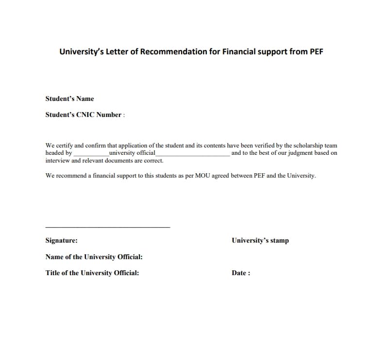 University Enrollment Form